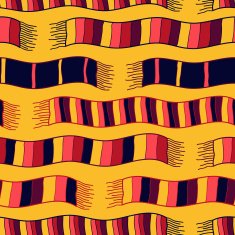 Wavy background with striped scarves Seamless vector pattern