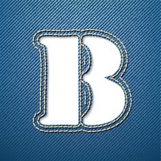 Denim jeans letter B