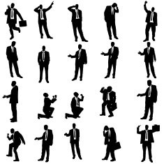 Vector silhouette of businessman N11