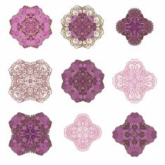 Set of decorative rosettes-stars in arabic style N4