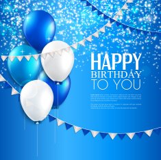 Vector birthday card with balloons and text N28