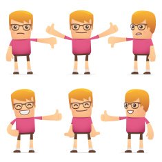 set of dude character in different poses N25