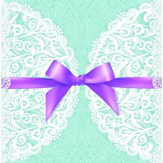 Light green lacy vector wedding card template