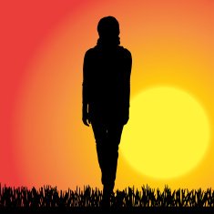 Vector silhouette of a woman N1003