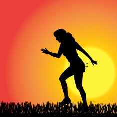 Vector silhouette of a woman N1004