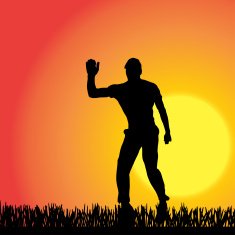 Vector silhouette of a man N228