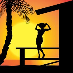 Vector silhouette girls N11