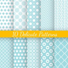 Vintage different vector seamless patterns N2