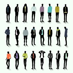 Trendy men with long shadow
