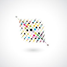 abstract colorful polka dots shape