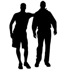 Vector silhouettes of gay N19