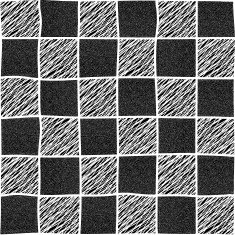 Checked hand-drawn illustration with abstract elements Seamless vector pattern N4
