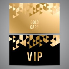VIP cards Black and golden design Triangle decorative patterns N3