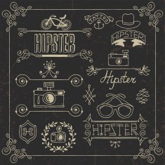 Vintage hipster hand drawn design elements set 3 Vector illustration N2