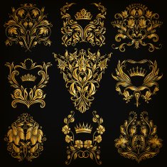 Set of vector damask ornaments N28