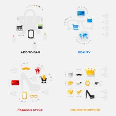 Set of modern stickers Fashion N12