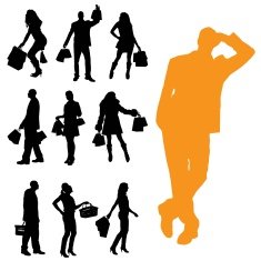 Vector silhouette of a people N66
