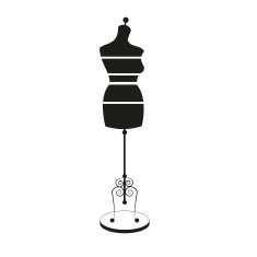 vector vintage tailor's mannequin with size measurements N10