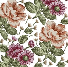 Flowers Vector Beautiful background with a flower ornament N14