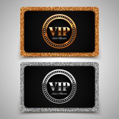 Gold and silver VIP premium member cards
