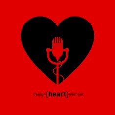 Abstract design element heart with microphone