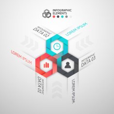Modern business step origami style options banner N25
