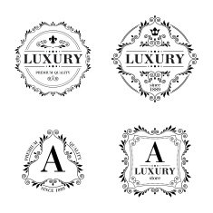 Luxury logo template ornament labels set N6