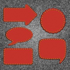 Fabric denim texture with labels Vector
