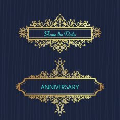 Floral design elements vintage dividers in black color