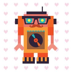 Robot hipster Dj
