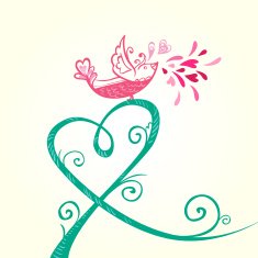 Bird and heart decoration N8