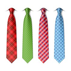 Plaid checkered silk ties