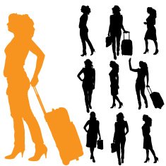Vector silhouette of businesswoman N37