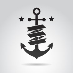 Anchor icon isolated on white background