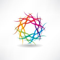 abstract multicolored circles icon