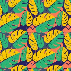 Beautiful seamless tropical jungle floral graphic backg N14
