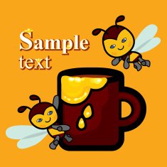 cartoon bees with honey N2