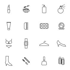 Cosmetic and beauty shopping icons set vector illustration free image ...