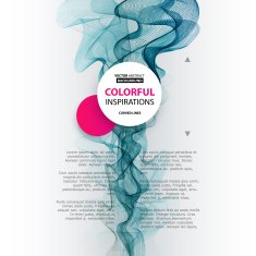 Abstract smoky waves background Template brochure design N28