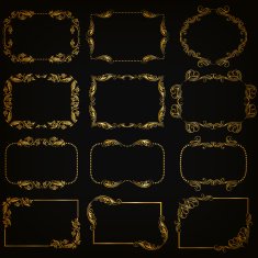 Vector set of gold decorative borders frame N27