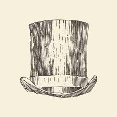 cylinder hat vintage engraved illustration hand drawn