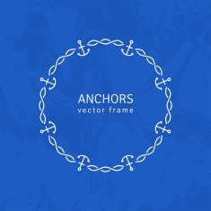 Abstract Line Ornate Frame with Anchors and Chain