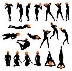 sexy girls silhouette set