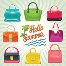 Multi-coloured fashion women's handbag Hello summer