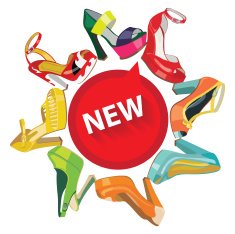 Colorful fashion women's High heel shoes Circle composition eps