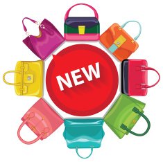 Colored fashion women's handbag Circle composition