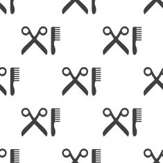 barbershop vector seamless pattern