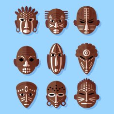 African Mask Icons N3
