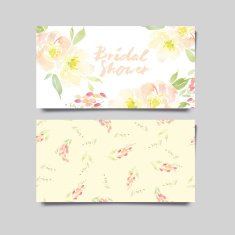 Vector invitation card with watercolor flowers Bridal shower N10