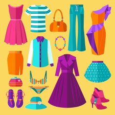 Women Clothes Icon Set
